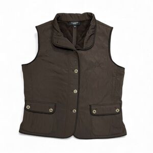 Talbots Brown Quilted Vest Size Large